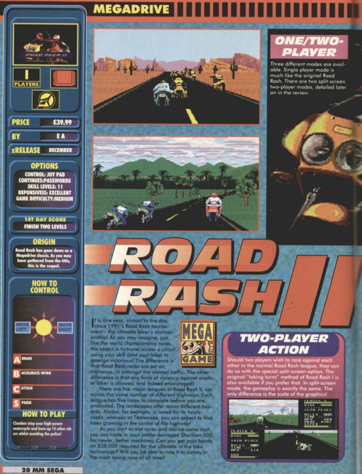 Road rash 2 sega коды